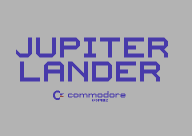 Jupiter Lander title screen for Commodore 64